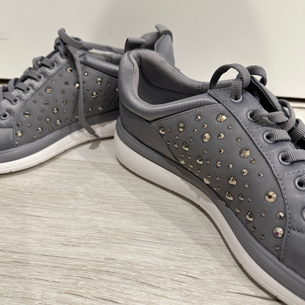 Clarks Gray Studded Sneakers - Picture 3 of 9